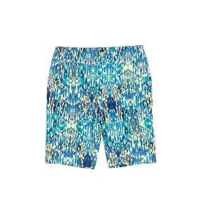 Tribal Sport Women Lagoon Blue Abstract Print UPF 50+ Active Shorts Size M NWT